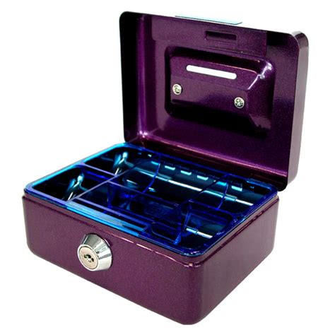 Purple Cash Box With Tray 